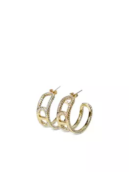 Серьги-кольца TWINSET, украшенные кристаллами, золотой