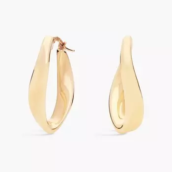 Серьги-кольца Twist Hoops из итальянского желтого золота 14 карат Blue Nile