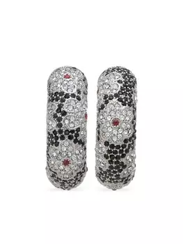 Серьги-кольца, украшенные кристаллами Swarovski Marni, серебряный