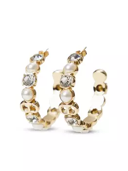 Серьги-кольца, украшенные жемчугом TWINSET, золотой