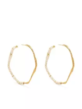 Серьги-кольца в технике кроше Forte Forte, нейтральный цвет