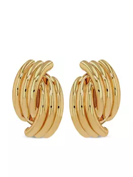 Серьги-кроссовки ANINE BING с ребристым узором, золотой