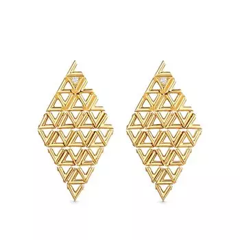 Серьги LV Volt Mesh, желтое золото и бриллианты Louis Vuitton, золотой