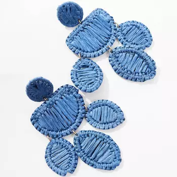 Серьги Mango Crochet, синий