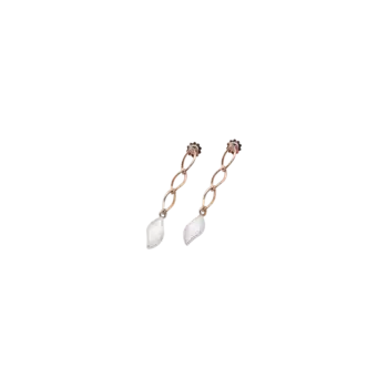 Серьги Mattioli Navette из розового золота с бриллиантами и перламутром