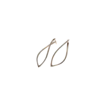 Серьги Mattioli Navette из розового золота с коричневыми бриллиантами