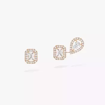 Серьги Messika My Twin 1+2 0.10ct X3, розовое золото/бриллианты