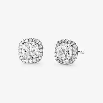 Серьги Michael Kors Precious Metal-Plated Sterling Silver Pav Stud, серебристый