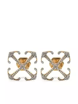 Серьги Mini Arrow с кристаллами Off-White, золотой