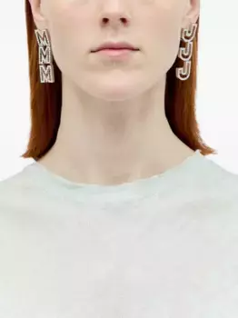 Серьги MJ с кристаллами MARC JACOBS, серебяный