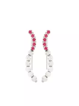 Серьги Moon Eden из белого золота с рубинами Officina Bernardi, серебяный