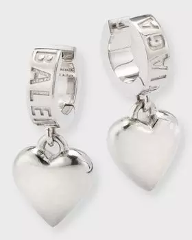 Серьги «Острое сердце» Balenciaga, цвет 0668 Silver