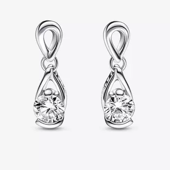 Серьги Pandora Infinite Lab-grown Diamond 0.30 carat tw, серебро