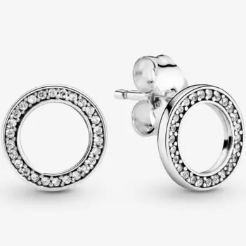 Серьги Pandora Sparkling Circle, серебро