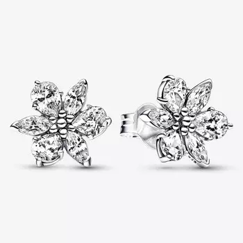 Серьги Pandora Sparkling Herbarium Cluster, серебро