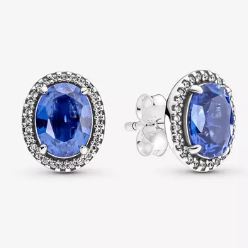 Серьги Pandora Sparkling Statement Halo, синий