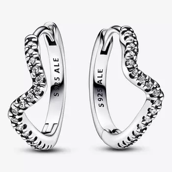 Серьги Pandora Sparkling Wave, серебро