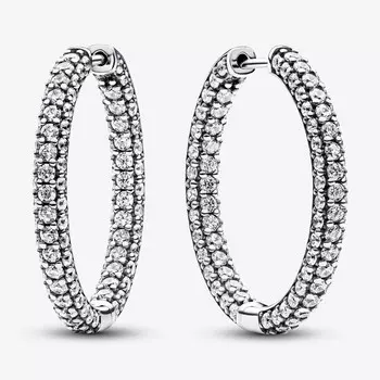 Серьги Pandora Timeless Pav Single-row, серебро