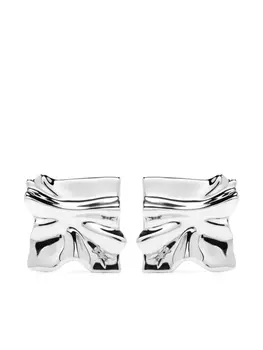 Серьги Patrizia Pepe с гофрированными краями, серебряный