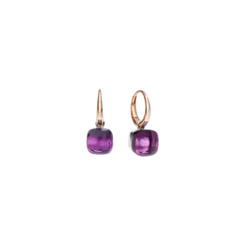 Серьги petit телесного цвета из розового и белого золота с аметистами Pomellato