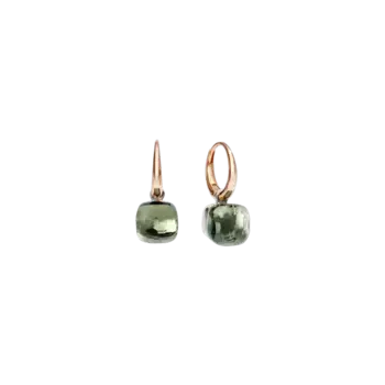 Серьги petit телесного цвета из розового и белого золота с празиолитом Pomellato