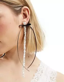 Серьги-подвески ASOS DESIGN Limited Edition с бантиками