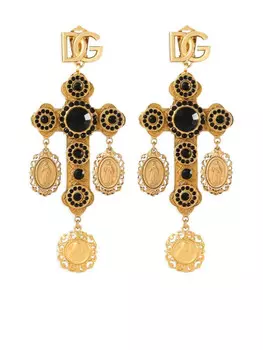 Серьги-подвески Dolce & Gabbana с крестом, золотой
