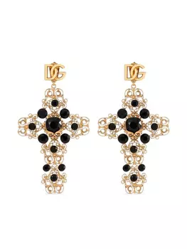 Серьги-подвески Dolce & Gabbana с крестом, золотой