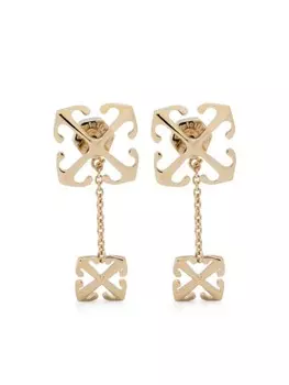 Серьги-подвески Double Arrow Off-White, золотой