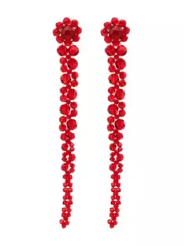 Серьги-подвески Drip с кристаллами Simone Rocha, красный