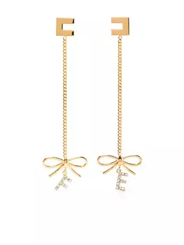 Серьги-подвески Elisabetta Franchi с бантами, золотой