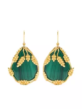 Серьги-подвески Франсуаза малахит Aurelie Bidermann, золотой