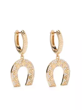 Серьги-подвески Horseshoe из желтого золота с бриллиантами Harwell Godfrey, золотой