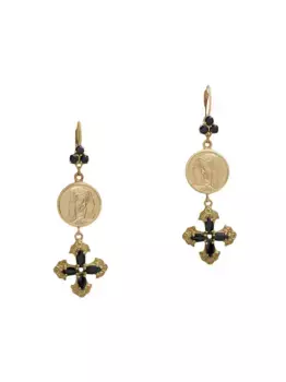 Серьги-подвески из желтого золота с сапфиром DOLCE & GABBANA, золотой