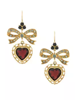 Серьги-подвески из желтого золота с гранатом DOLCE & GABBANA, золотой