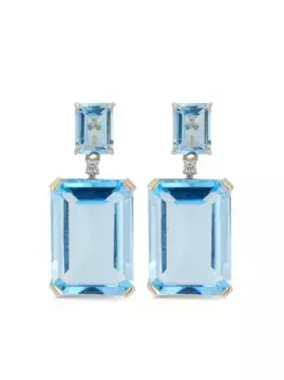 Серьги-подвески из желтого золота с топазом Mateo, золотой