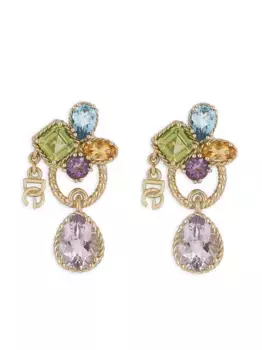 Серьги-подвески из желтого золота с камнями DOLCE & GABBANA, золотой
