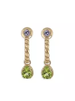 Серьги-подвески из желтого золота с камнями Dolce & Gabbana, золотой