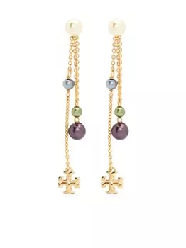 Серьги-подвески Kira с жемчугом Tory Burch, золотой
