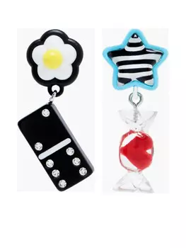 Серьги-подвески Marc Jacobs Sticker Charm, серебристый