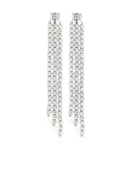 Серьги-подвески Moon из белого золота с бриллиантами Officina Bernardi, серебяный