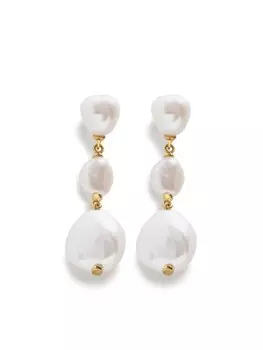 Серьги-подвески Nure Reef с жемчугом Monica Vinader, золотой
