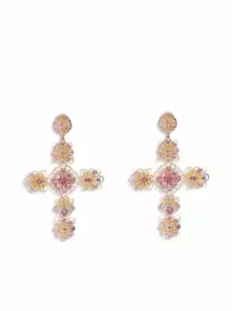 Серьги-подвески Pizzo из желтого золота с турмалинами DOLCE & GABBANA, золотой