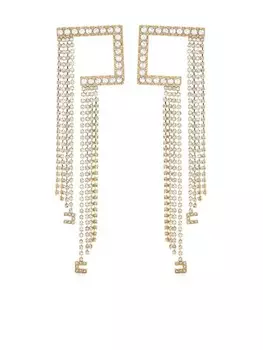Серьги-подвески с бахромой из кристаллов Elisabetta Franchi, золотой
