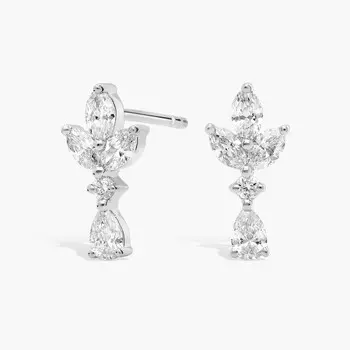 Серьги-подвески с бриллиантами из белого золота 14 карат (1/2 карата) Blue Nile
