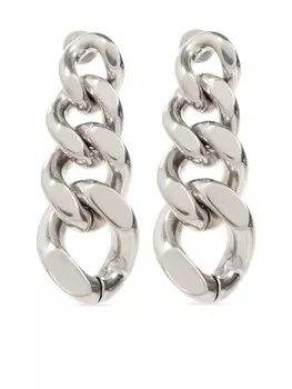 Серьги-подвески с цепочками Jil Sander, серебряный