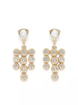 Серьги-подвески с кристаллами AREA, золотой