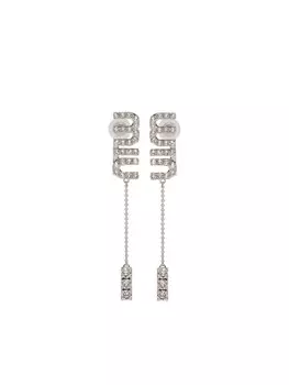 Серьги-подвески с кристаллами Miu Miu, нейтральный цвет