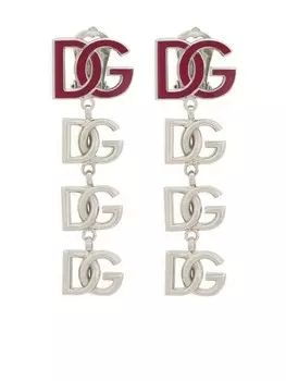 Серьги-подвески с логотипом Dolce & Gabbana, серебряный