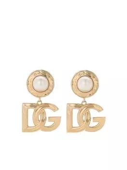 Серьги-подвески с логотипом Dolce & Gabbana, золотой